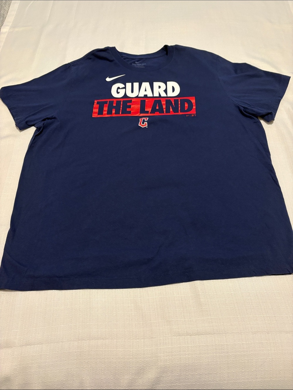 Nike Navy Blue 'Guard The Land' Graphic Tee with Red Accent
